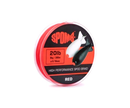 Шнур Spomb Braid 300м 0.18мм 20lb Red