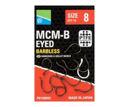 Гачки Preston MCM-B Eyed Barbless №8