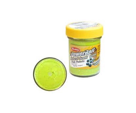 Паста форелевая Berkley комбикорм PowerBait Natural Glitter Fish Pellet Chartreuse