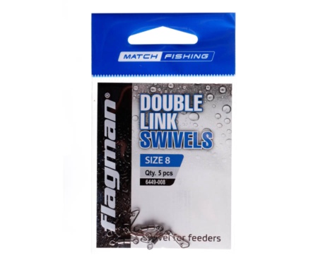 Фідерний подвійний вертлюжок Flagman Double Link Swivels № 8, 5 шт