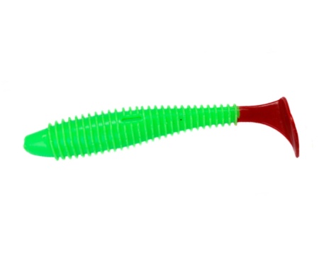 Виброхвост Fatik 3.8" 67 Acid Green Red Tail UV
