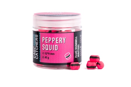 Вафтерc Carp Catchers Fluo Dumbell Wafters PEPPERY SQUID 12*9мм