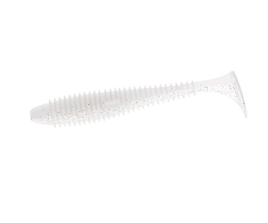 Виброхвост Angry Baits Fatik 2.8" White Electric Glitter UV