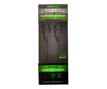 Готовый поводок Carp Pro 15см Sinking Braid 25 lb x8 PTFE Curved Shank №6 #3