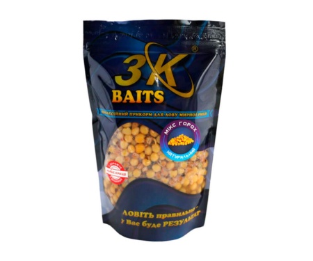 Прикормка 3KBaits Зерновой Микс Горох натуральный 0.5кг