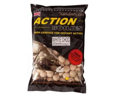 Бойли Sonubaits Action Boilies-White Chocolate 20мм 500г