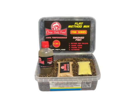 Метод-мікс Carp Tasty Food Flat Method Mix Smoked Fish New