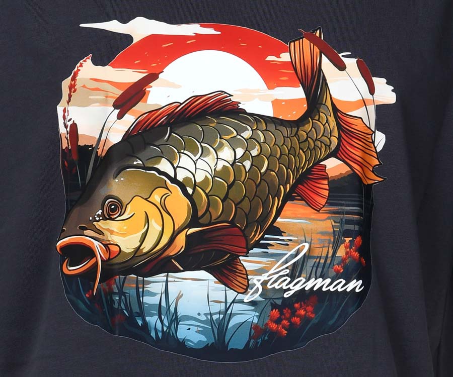 Футболка Flagman Оверсайз 250г/м Graphite Карп Большой L #5
