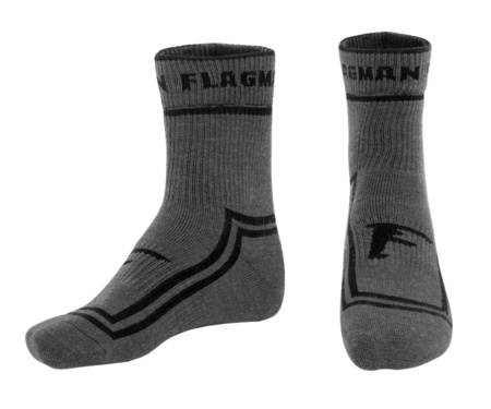 Шкарпетки термотрекінгові Flagman Extra Heat Merino Wool Midle Grey 39-41 S