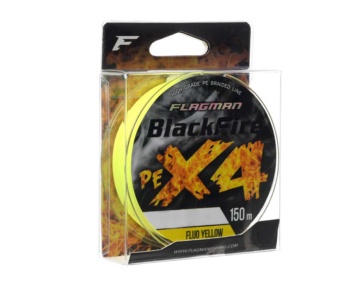 Шнур Flagman BlackFire PE X-4 150м 0.23мм Fluo Yellow #3