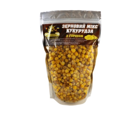 Прикормка 3KBaits Зерновой Микс Кукуруза с горохом 0.5кг