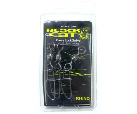 Вертлюг с застежкой Black Cat Heavy Duty Cross Lock Swivel №4 60мм