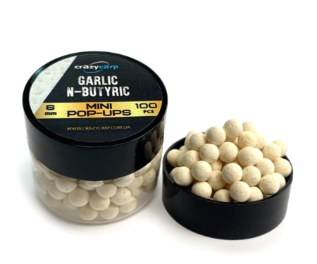 Бойли Crazy Carp Mini Pop-Ups Garlic/N-Butyric 6мм