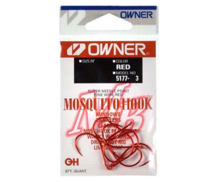 Гачки Owner 5177 Mosquito Hook №2/0 Red