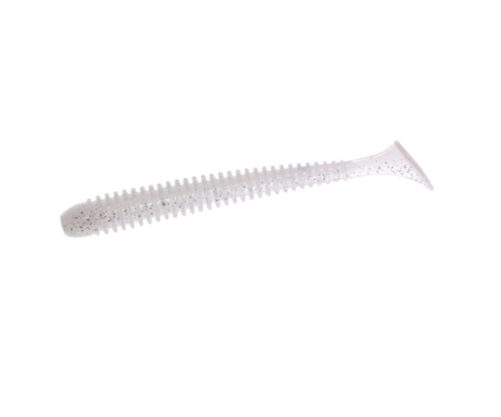 Виброхвост Angry Baits Zander Worm 4.5" #49 White Silver electrik Glitter UV