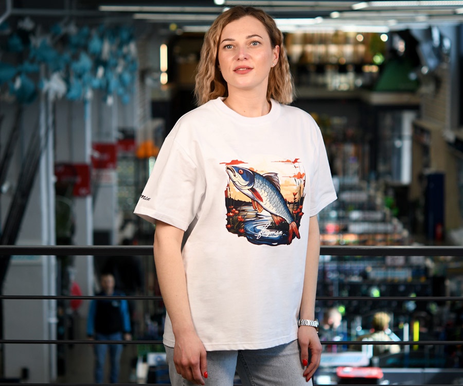 Футболка Flagman Оверсайз 250г/м White Плотва Большая XXL #4