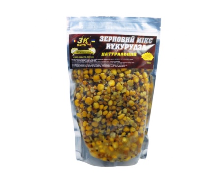 Прикормка 3KBaits Зерновой Микс Кукуруза натуральный 0.5кг