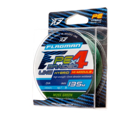 Шнур Flagman PE Hybrid F4 MossGreen 135м 0.08мм