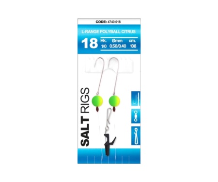 Оснастка морская Spro Salt Rig №18 LR Polyboll Citrus 108см 0.5-0.4мм №1/0