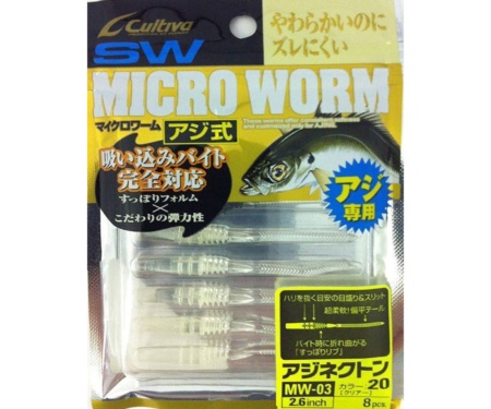 Силікон Owner Micro Worm Aji Nekton MW-03 2.6" #20 All Clear
