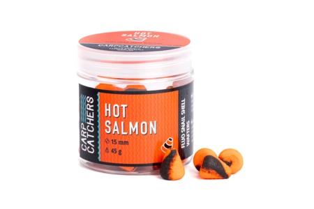 Вафтерc Carp Catchers Fluo Snail Shell Wafters HOT SALMON 15*12мм
