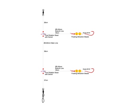Оснащення морське Spro 2HK Beach Paternoster 100см 0.6/0.45мм №1/0