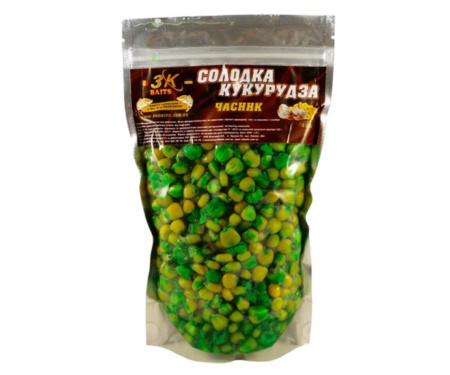 Прикормка 3KBaits Сладкая Кукуруза чеснок 0.4кг