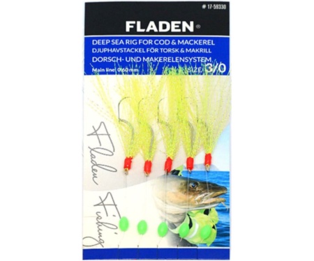 Оснастка морская Fladen Feather Rig Sparkling Yellow №4