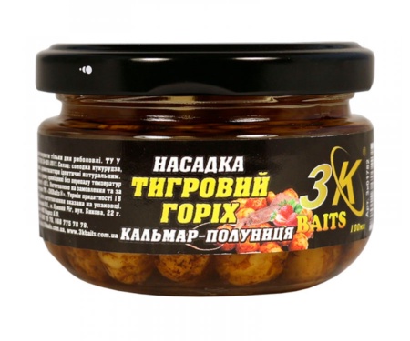 Насадка 3KBaits Premium Тигровий горіх 100мл кальмар-полуниця