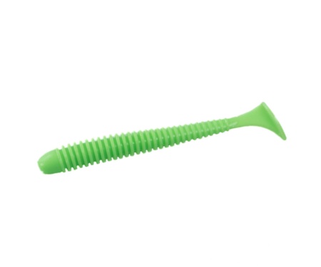 Виброхвост Angry Baits Zander Worm 4.5" #10 Acid Green UV