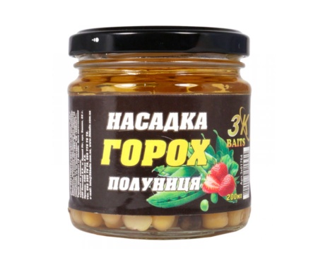 Насадка 3KBaits Горох 200мл клубника