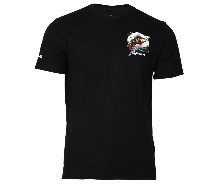 Футболка Flagman Классическая 160г/м Black Окунь Маленький M #1