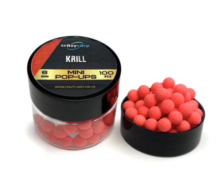 Бойли Crazy Carp Mini Pop-Ups Krill 6мм