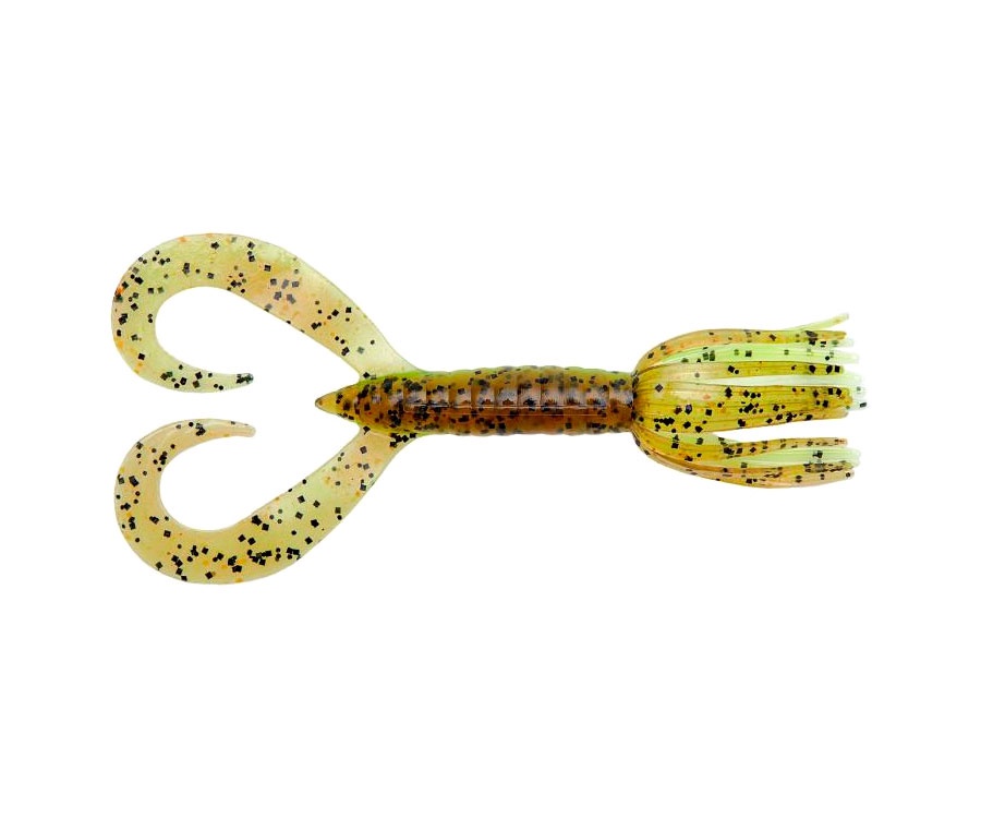 Виброхвост Keitech Little Spider 3,5" 401 Green Pumpkin / Chartreuse