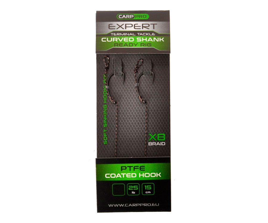 Готовый поводок Carp Pro 15см Sinking Braid 25 lb x8 PTFE Curved Shank №8 #3