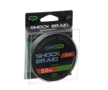 Шок-лідер Carp Pro Shock Braid PE X4 0.16мм 25м Dark Green