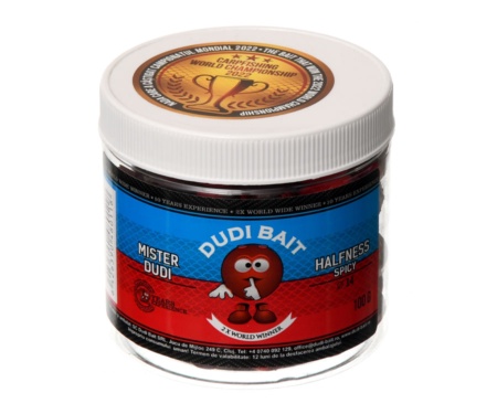 Бойлы насадочные Dudi Baits Boilies Carling "Mister Dudi" Halfness Spicy 100г 14мм