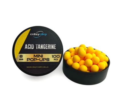 Бойли pop-up Crazy Carp Acid Tangerine 6мм
