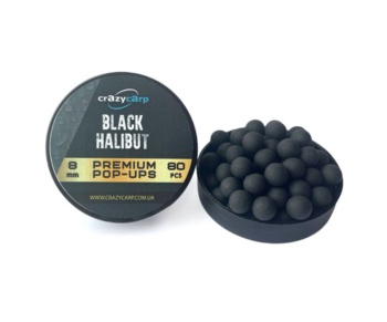 Бойлы pop-up Crazy Carp Black Halibut 8мм #1