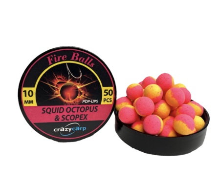 Бойли Crazy Carp Fireballs Pop-Ups Squid Octopus/Scopex 10мм