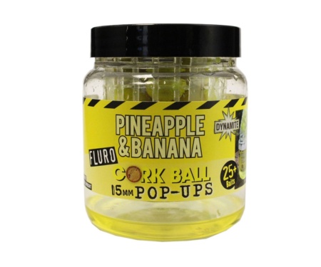 Бойли Dynamite Baits Pop-Ups Corkball Fluro Yellow Pineapple & Banana 15 мм