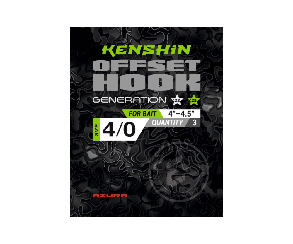 Крючки Azura Kenshin ll Offset Hook PTFE #4/0 #2