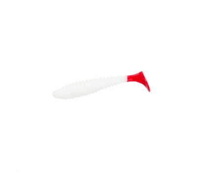 Силікон Angry Baits Fatik 3.3" #68 White Red Tail UV