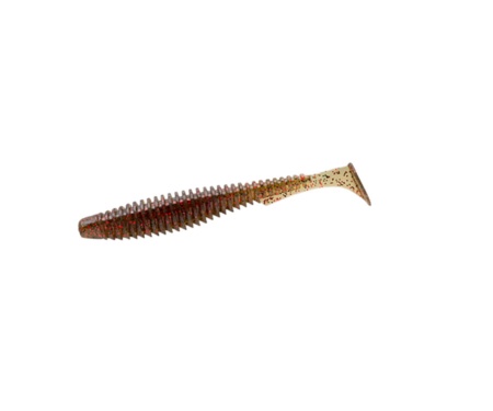 Силікон Fishup U-Shad 3.5" #045 Green Pumpkin/Red & Black