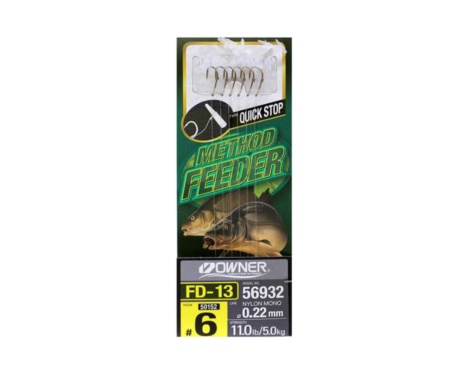 Гачок з повідцем Owner Method Feeder Quick Stop FD-13 №06 0.22мм