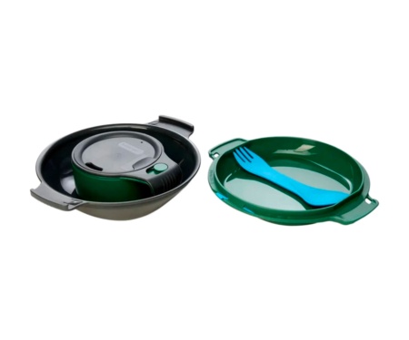 Набор посуды Humangear GoKit Deluxe 7-tool Mess Kit Charcoal/Green