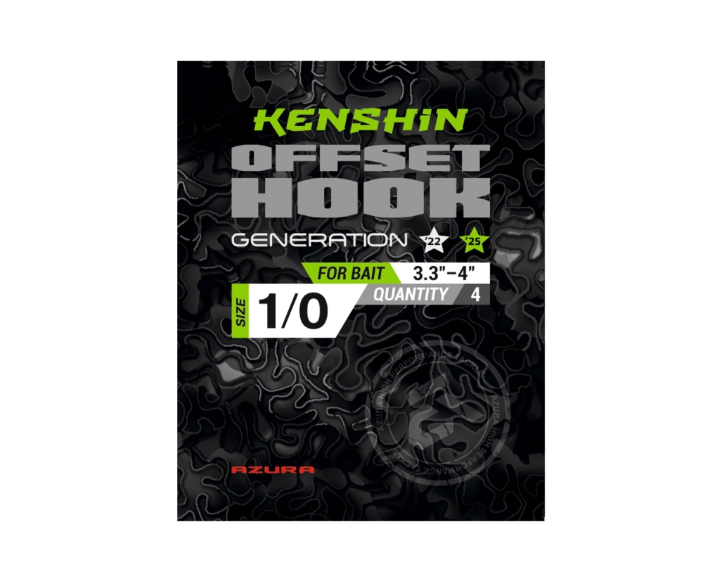 Крючки Azura Kenshin ll Offset Hook PTFE #1/0 #2