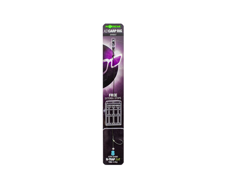 Поводок карповый Korda N Trap KD Rig №8 Kurv 15lb Barbed