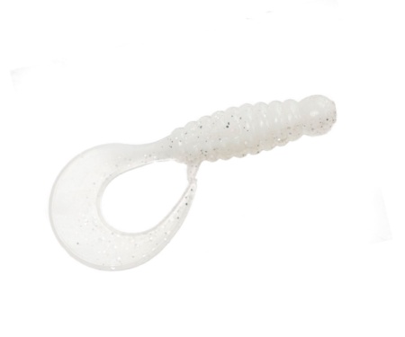 Твистер Angry Baits Twister 2.2" White Silver Electrik Glitter UV