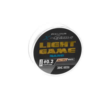 Шнур Azura X-Game Light Game Nano X8 PE White 150м #0.2-0.074мм